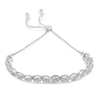 Sterling Silver Diamond Bolo Bracelet