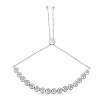Sterling Silver Diamond Bolo Bracelet