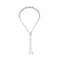 .925 Sterling Silver 1/10 Cttw Diamond X Link Bolo Bracelet