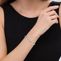 .925 Sterling Silver 1/10 Cttw Diamond X Link Bolo Bracelet