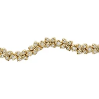 18K Yellow Gold Plated Silver 1/4 Cttw Diamond Marquise Shaped Link  Bolo Bracelet