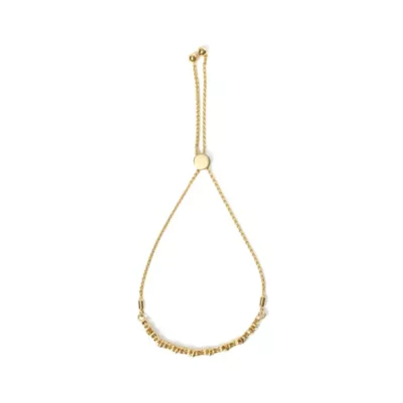 18K Yellow Gold Plated Silver 1/4 Cttw Diamond Marquise Shaped Link  Bolo Bracelet