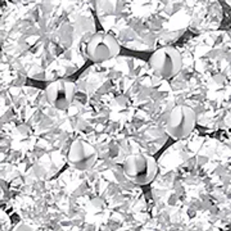 14K White Gold 1.0 Cttw Diamond Cluster Button Stud Earrings