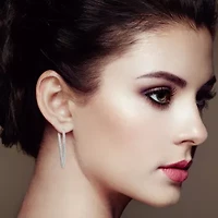 10k White Gold 1 Ct Diamond Inside-Out Hoop Earrings