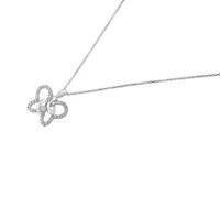 .925 Sterling Silver 1/4 cttw Prong-Set Diamond Butterfly 18" Pendant Necklace