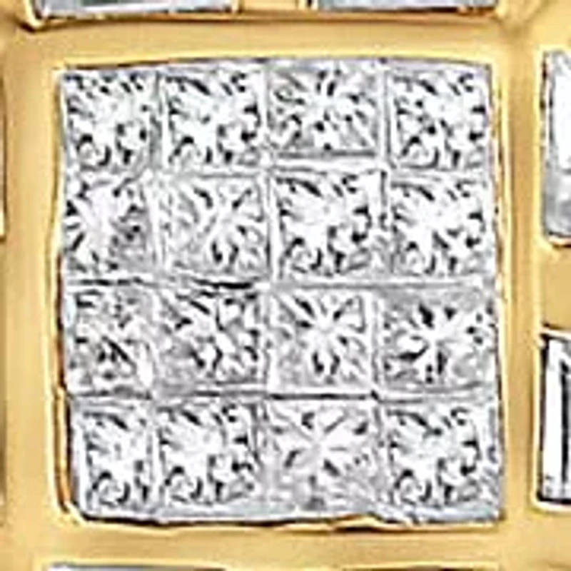 14K Yellow Gold 7/8 Cttw Diamond Huggie Hoop Omega Earrings