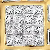 14K Yellow Gold 7/8 Cttw Diamond Huggie Hoop Omega Earrings