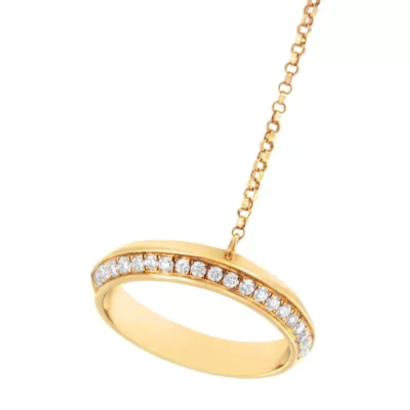 14K Yellow Gold 1/4 Cttw Diamond Ring and Bracelet Hand Chain