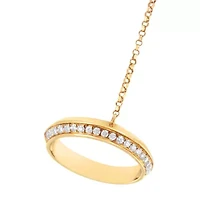 14K Yellow Gold 1/4 Cttw Diamond Ring and Bracelet Hand Chain