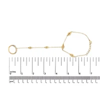 14K Yellow Gold 1/4 Cttw Diamond Ring and Bracelet Hand Chain