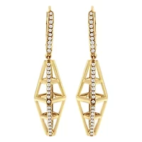 14K Yellow Gold 5/8 Cttw Diamond Geometrical Pillar Drop and Dangle Earrings
