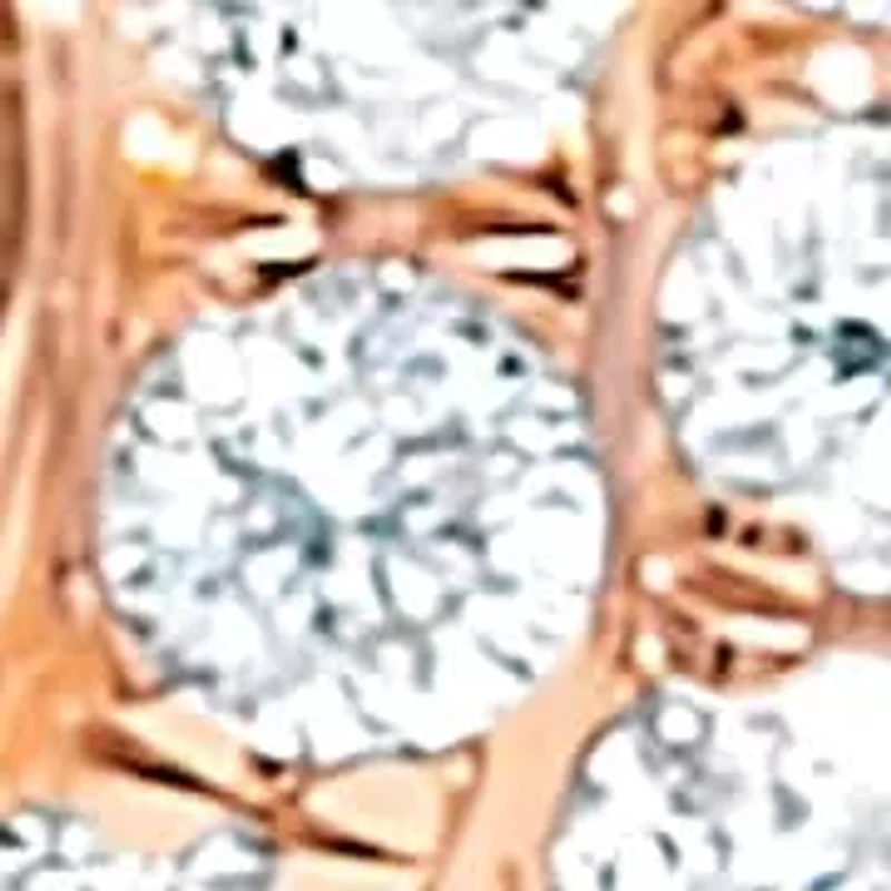 14K Rose Gold 1.00 Cttw Diamond Double Cone Jacket Stud Earring