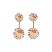 14K Rose Gold 1.00 Cttw Diamond Double Cone Jacket Stud Earring