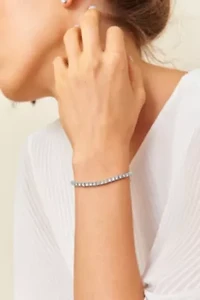 IGI Certified Silver 1.0 Cttw Miracle-Set Diamond Miracle Plate Tennis Bracelet
