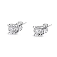 Silver 1/2 Ct Near Colorless Diamond Miracle- Stud Earrings