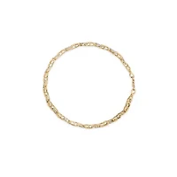 10K Yellow Gold over Silver 1.0 Cttw Diamond Cluster X Link Tennis Link Bracelet