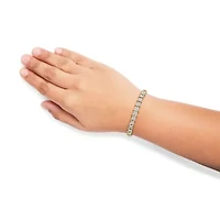 10K Yellow Gold Plated Silver 2.0 Cttw Diamond Cluster "X" Shaped Link Bracelet