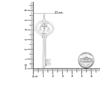 .925 Sterling Silver Diamond Accent Libra Zodiac Key 18" Pendant Necklace
