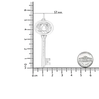 .925 Sterling Silver Diamond Accent Pisces Zodiac Key 18" Pendant Necklace