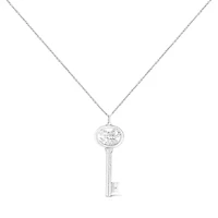 .925 Sterling Silver Diamond Accent Scorpio Zodiac Key 18" Pendant Necklace