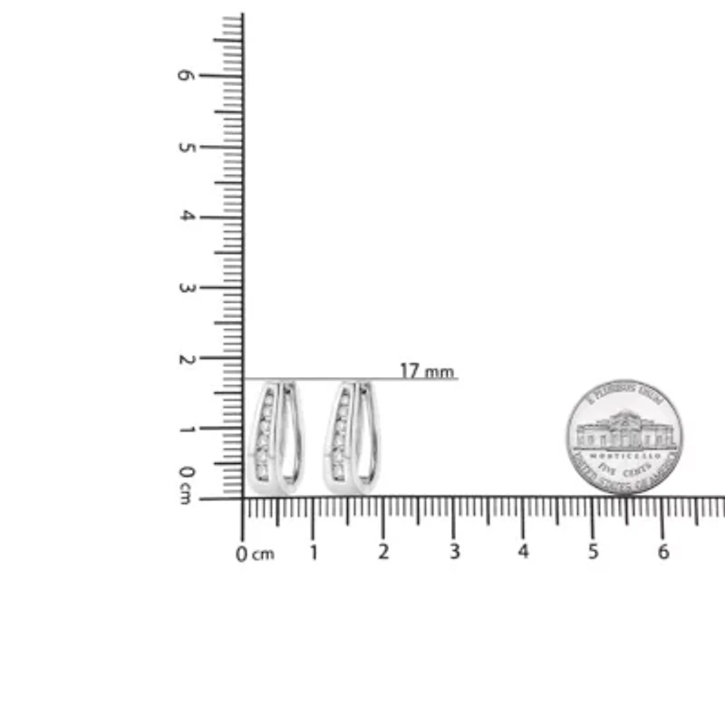 14k White Gold 1.0 Cttw Diamond Hoop Earrings