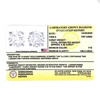 Lab Created IGI 14K White Gold 1/2 Cttw Lab Grown Diamond Stud Earrings