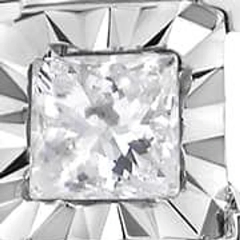 Silver 1 1/4 Cttw Diamond Solitaire Stud Earrings