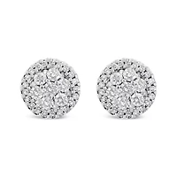 AGS 14K White Gold 1.0 Cttw Diamond Stud Earrings