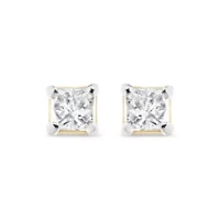 AGS Certified 14k Gold 1.0 Cttw Diamond Stud Earrings