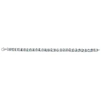 Silver 16.0 Cttw Oval Blue Topaz and Diamond Accent Tennis X Link Bracelet