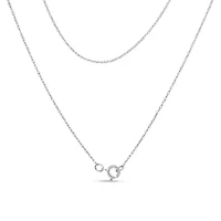 Silver Purple Amethyst and Diamond Accent Art Deco Style 18" Pendant Necklace