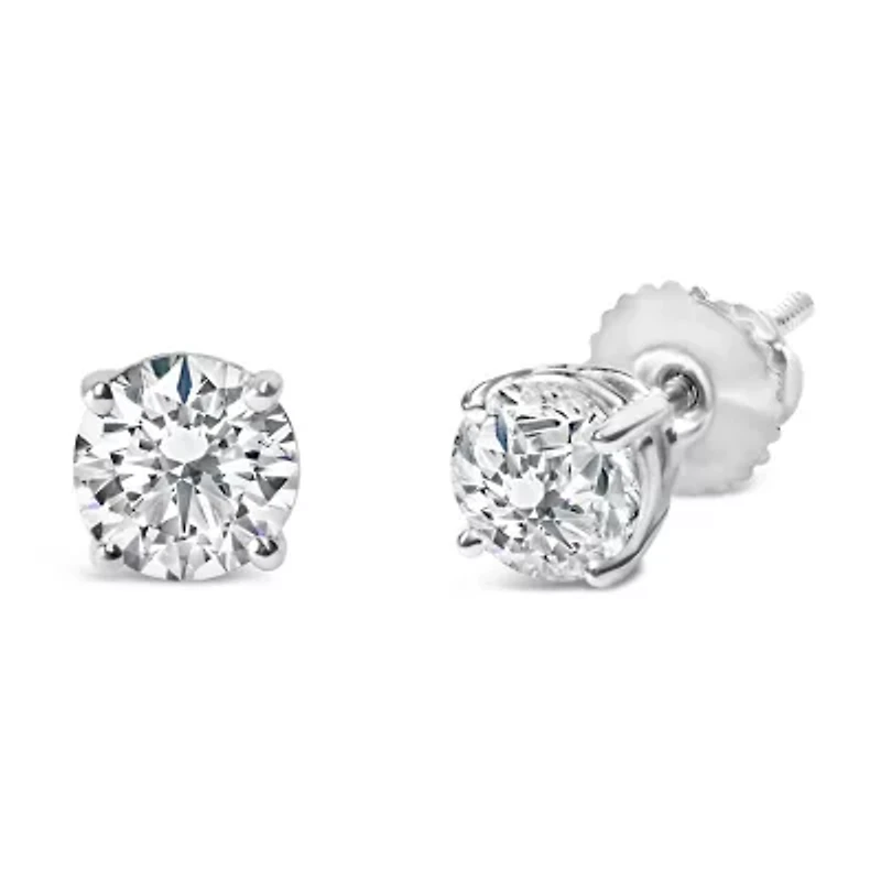 Lab Created IGI Certified 14K White Gold 1 1/2 Cttw Lab Grown Diamond Stud Earrings