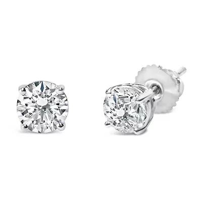 Lab Created IGI Certified 14K White Gold 1 1/2 Cttw Lab Grown Diamond Stud Earrings