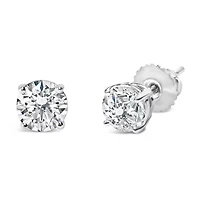 Lab Created IGI Certified 14K White Gold 1 1/2 Cttw Lab Grown Diamond Stud Earrings