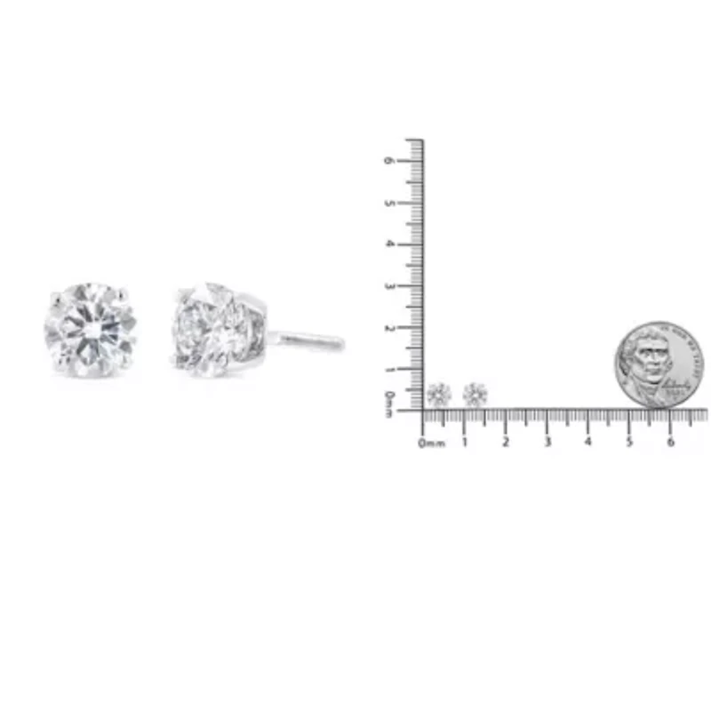 Lab Created IGI Certified 14K White Gold 1 1/2 Cttw Lab Grown Diamond Stud Earrings