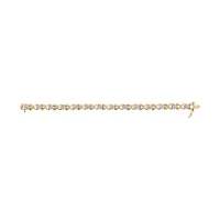 10k Yellow Gold Plated Silver 2.00 Cttw Round-Cut Diamond Link 7" Bracelet