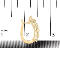 14k Yellow Gold 1/2 Cttw Diamond Cluster Hoop Earrings