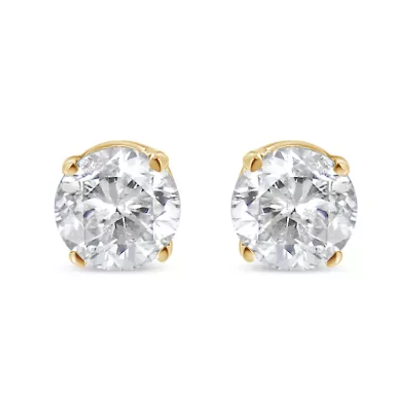 AGS Certified 14k Yellow Gold 3/8 cttw Diamond Stud Earrings
