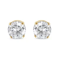 AGS Certified 14k Yellow Gold 3/8 cttw Diamond Stud Earrings