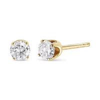 AGS Certified 14k Yellow Gold 3/8 cttw Diamond Stud Earrings