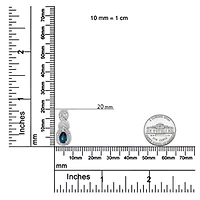 Silver 6x4mm Pear Sapphire and Diamond Accent Infinity Drop 18" Pendant Necklace