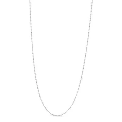 Silver 0.7mm Slim and Dainty Unisex 18" Inch Ball Bead Chain Necklace