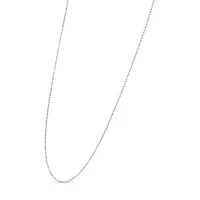 Silver 0.7mm Slim and Dainty Unisex 18" Inch Ball Bead Chain Necklace