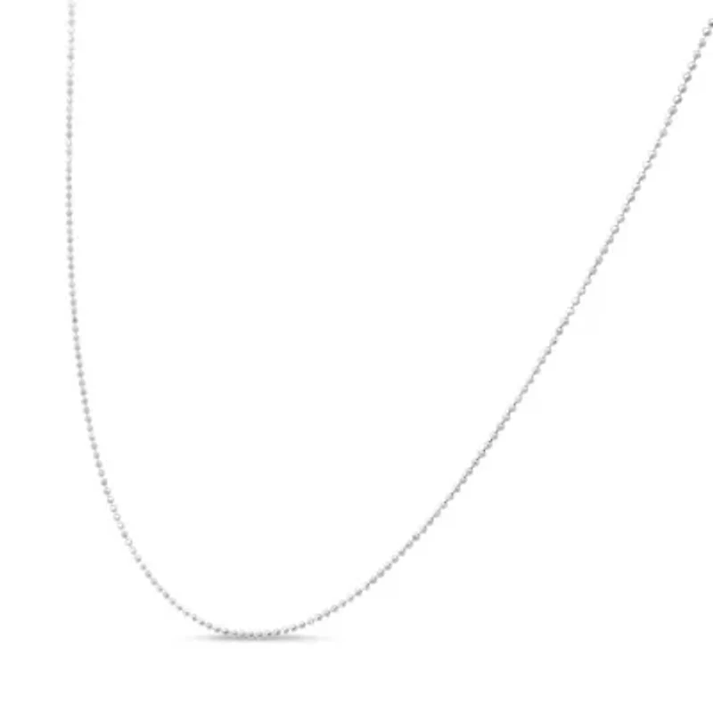 Silver 0.7mm Slim and Dainty Unisex 18" Inch Ball Bead Chain Necklace