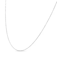 Silver 0.7mm Slim and Dainty Unisex 18" Inch Ball Bead Chain Necklace
