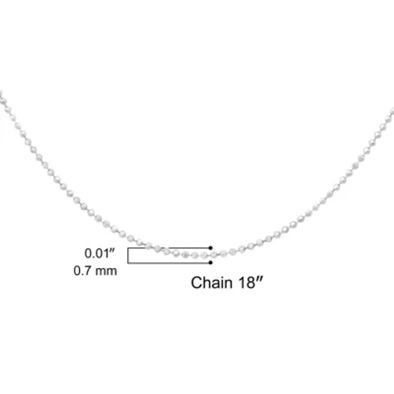 Silver 0.7mm Slim and Dainty Unisex 18" Inch Ball Bead Chain Necklace