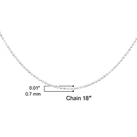 Silver 0.7mm Slim and Dainty Unisex 18" Inch Ball Bead Chain Necklace