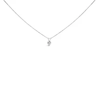 Lab Created 14K White Gold 1/4 Cttw Heart Shaped Solitaire Lab Grown Diamond Pendant Necklace