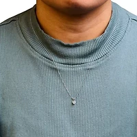 Lab Created 14K White Gold 1/4 Cttw Heart Shaped Solitaire Lab Grown Diamond Pendant Necklace