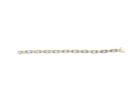14K Two-Tone Gold 1.00 Cttw Diamond Chain Link Bracelet